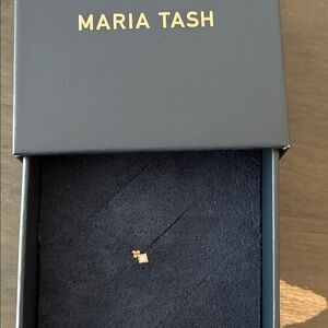 Maria Tash diamond princess threaded stud 14k rose gold